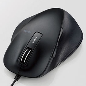 ELECOM 【生産完了品】有線マウス 《EX-Gシリーズ》 BlueLED方式 Lサイズ 5ボタン ブラック M-XGL10UBBK