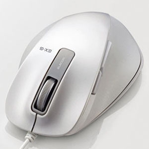 ELECOM 有線マウス 《EX-Gシリーズ》 BlueLED方式 Mサイズ 5ボタン ホワイト M-XGM10UBWH