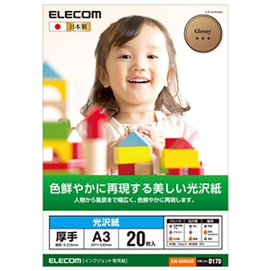 ELECOM 光沢紙 写真用紙タイプ 厚手 A3サイズ×20枚入 EJK-GANA320