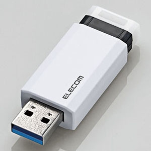 ELECOM ノック式USBメモリ USB3.1(Gen1)対応 64GB ホワイト MF-PKU3064GWH