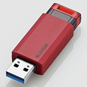 ELECOM ノック式USBメモリ USB3.1(Gen1)対応 32GB レッド MF-PKU3032GRD