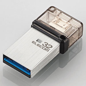 ELECOM 【生産完了品】OTG対応USBメモリ microBコネクタ搭載 USB3.1(Gen1)対応 32GB MF-SEU3032GSV