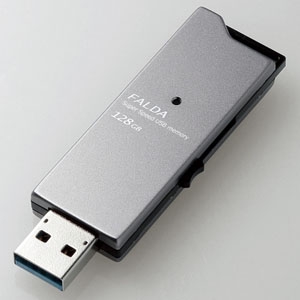 ELECOM スライド式USBメモリ 《FALDA》 USB3.0対応 128GB ブラック MF-DAU3128GBK