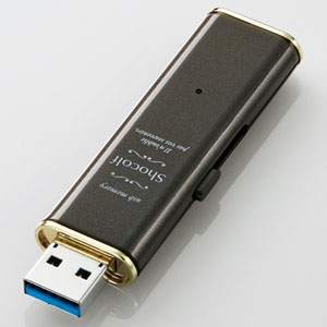 ELECOM 【限定特価】スライド式USBメモリ 《Shocolf》 USB3.0対応 32GB ビターブラウン MF-XWU332GBW