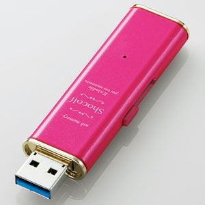 ELECOM スライド式USBメモリ 《Shocolf》 USB3.0対応 32GB ラズベリーピンク スライド式USBメモリ 《Shocolf》 USB3.0対応 32GB ラズベリーピンク MF-XWU332GPND