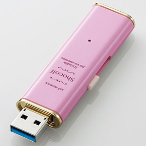 ELECOM スライド式USBメモリ 《Shocolf》 USB3.0対応 32GB ストロベリーピンク スライド式USBメモリ 《Shocolf》 USB3.0対応 32GB ストロベリーピンク MF-XWU332GPNL