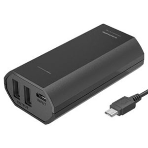 多摩電子工業 モバイルバッテリー 充電式 USB2ポート 最適充電機能搭載 5200mAh microUSBケーブル付 ブラック TL86SAK
