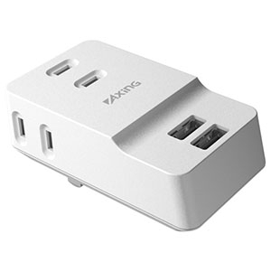 多摩電子工業 AC充電器 USB2ポート+AC3タップ搭載 USBポート最大合計2.4A TSK05UW