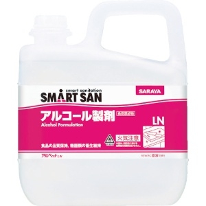 サラヤ アルコール製剤 《SMART SAN アルペットLN》 原液使用 内容量5L アルコール製剤 《SMART SAN アルペットLN》 原液使用 内容量5L 40027
