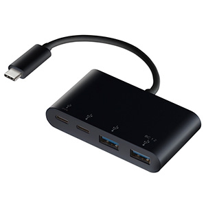 ELECOM USBハブ バスパワータイプ 4ポート TypeCコネクタ USB3.1Gen1対応 ケーブル長10.5cm ブラック U3HC-A423P5BK