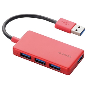 ELECOM USB3.0ハブ バスパワータイプ 4ポート コンパクトタイプ ケーブル長10cm レッド USB3.0ハブ バスパワータイプ 4ポート コンパクトタイプ ケーブル長10cm レッド U3H-A416BRD