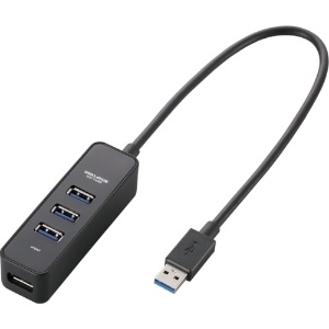 ELECOM USB3.0ハブ バスパワータイプ 4ポート マグネット付 ケーブル長30cm ブラック U3H-T405BBK