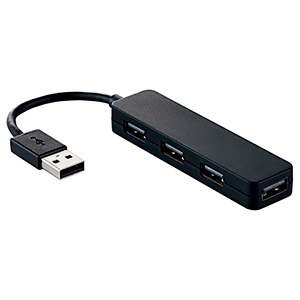 ELECOM USB2.0ハブ バスパワータイプ 4ポート コンパクトタイプ ケーブル長7cm ブラック USB2.0ハブ バスパワータイプ 4ポート コンパクトタイプ ケーブル長7cm ブラック U2H-SN4NBBK