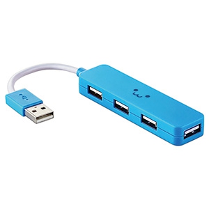 ELECOM USB2.0ハブ バスパワータイプ 4ポート コンパクトタイプ ケーブル長7cm ブルー U2H-SN4NBF2BU