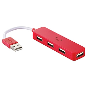 ELECOM USB2.0ハブ バスパワータイプ 4ポート コンパクトタイプ ケーブル長7cm レッド USB2.0ハブ バスパワータイプ 4ポート コンパクトタイプ ケーブル長7cm レッド U2H-SN4NBF1RD
