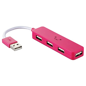 ELECOM USB2.0ハブ バスパワータイプ 4ポート コンパクトタイプ ケーブル長7cm ピンク USB2.0ハブ バスパワータイプ 4ポート コンパクトタイプ ケーブル長7cm ピンク U2H-SN4NBF4PN
