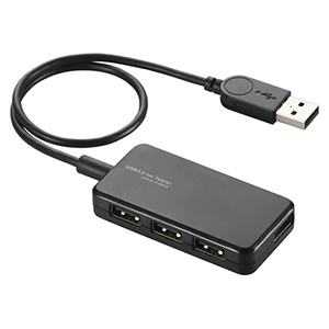 ELECOM USB2.0ハブ バスパワータイプ 4ポート スイングコネクタ ケーブル長30cm USB2.0ハブ バスパワータイプ 4ポート スイングコネクタ ケーブル長30cm U2HS-A402BBK