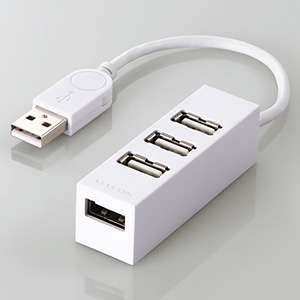 ELECOM USBハブ バスパワータイプ 4ポート ケーブル長10cm ホワイト USBハブ バスパワータイプ 4ポート ケーブル長10cm ホワイト U2H-TZ426BWH