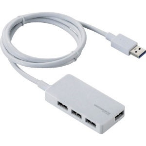 ELECOM USB3.0ハブ セルフパワータイプ 4ポート ACアダプター付 ケーブル長1m ホワイト USB3.0ハブ セルフパワータイプ 4ポート ACアダプター付 ケーブル長1m ホワイト U3H-A408SWH