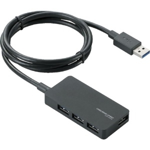 ELECOM USB3.0ハブ セルフパワータイプ 4ポート ACアダプター付 ケーブル長1m ブラック USB3.0ハブ セルフパワータイプ 4ポート ACアダプター付 ケーブル長1m ブラック U3H-A408SBK