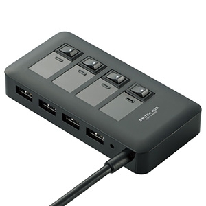 ELECOM USB3.0ハブ セルフパワータイプ 4ポート 個別スイッチ付 ACアダプター付 ケーブル長1m USB3.0ハブ セルフパワータイプ 4ポート 個別スイッチ付 ACアダプター付 ケーブル長1m U3H-S409SBK