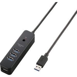 ELECOM USB3.0ハブ セルフパワータイプ 4ポート マグネット・ACアダプター付 ケーブル長1m ブラック USB3.0ハブ セルフパワータイプ 4ポート マグネット・ACアダプター付 ケーブル長1m ブラック U3H-T410SBK