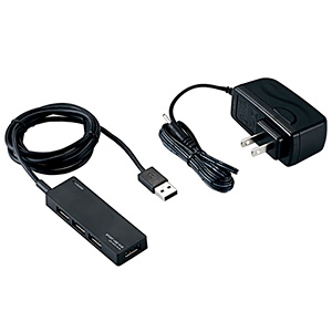 ELECOM USB2.0ハブ セルフパワータイプ 4ポート ACアダプター付 ケーブル長1.5m ブラック USB2.0ハブ セルフパワータイプ 4ポート ACアダプター付 ケーブル長1.5m ブラック U2H-AN4SBK
