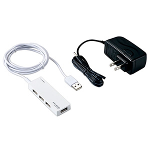 ELECOM USB2.0ハブ セルフパワータイプ 4ポート ACアダプター付 ケーブル長1.5m ホワイト USB2.0ハブ セルフパワータイプ 4ポート ACアダプター付 ケーブル長1.5m ホワイト U2H-AN4SWH