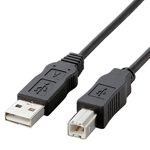 ELECOM USB2.0ケーブル A-Bタイプ ハロゲンフリーケーブル 簡易パッケージ 1m ブラック USB2-ECO10