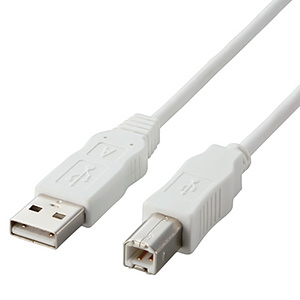ELECOM USB2.0ケーブル A-Bタイプ ハロゲンフリーケーブル 簡易パッケージ 3m ホワイト USB2-ECO30WH