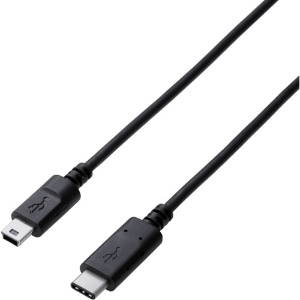 ELECOM 【生産完了品】USB2.0ケーブル TypeC-miniBタイプ 0.5m U2C-CM05NBK