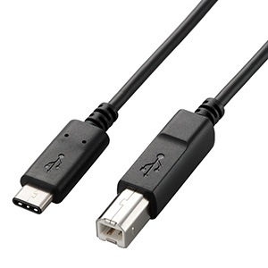 ELECOM USB2.0ケーブル TypeC-Bタイプ 0.5m U2C-CB05NBK