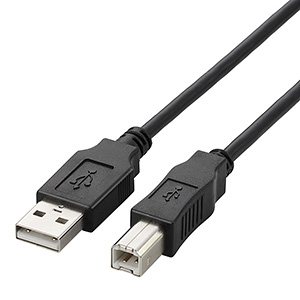 ELECOM USB2.0ケーブル A-Bタイプ 1m ブラック U2C-BN10BK