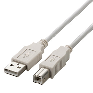 ELECOM USB2.0ケーブル A-Bタイプ 3m ホワイト U2C-BN30WH