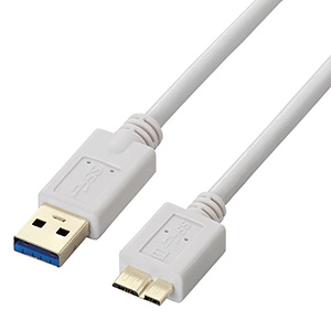 ELECOM USB3.0ケーブル A-microBタイプ 1m ホワイト USB3-AMB10WH