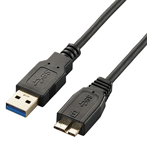 ELECOM USB3.0ケーブル 極細タイプ A-microBタイプ 1m USB3.0ケーブル 極細タイプ A-microBタイプ 1m USB3-AMBX10BK