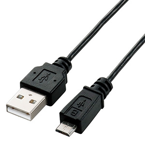 ELECOM USB2.0ケーブル 極細タイプ A-microBタイプ 2m U2C-AMBX20BK
