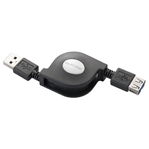 ELECOM USB3.0延長ケーブル 巻取り式 Aオス-Aメスタイプ 0.7m ブラック USB3.0延長ケーブル 巻取り式 Aオス-Aメスタイプ 0.7m ブラック USB3-RLEA07BK