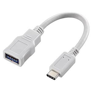 ELECOM USB3.1変換ケーブル TypeC-Aメスタイプ 8cm ホワイト USB3-AFCM01WH