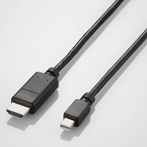 ELECOM MiniDisplayPort-HDMI変換アダプタ miniDisplayPortオス-HDMIタイプAオス 1m ブラック AD-MDPHDMI10BK