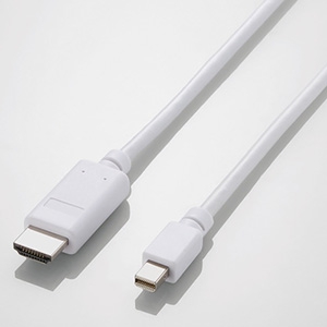 ELECOM MiniDisplayPort-HDMI変換アダプタ miniDisplayPortオス-HDMIタイプAオス 1m ホワイト AD-MDPHDMI10WH