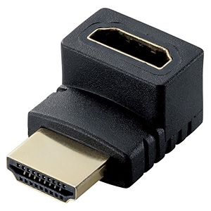 ELECOM L字型アダプタ HDMI端子用 上向き タイプAメス-タイプAオス L字型アダプタ HDMI端子用 上向き タイプAメス-タイプAオス AD-HDAAB01BK