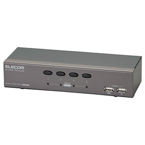 ELECOM 【生産完了品】パソコン切替器 4台切替 ケーブル接続タイプ USB対応 KVM-NVU4