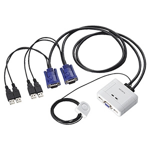 ELECOM パソコン切替器 2台切替 手元スイッチ切替 USB・D-Sub対応 KVM-KUSN