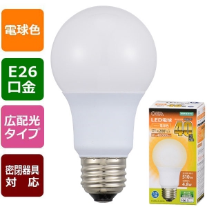 オーム電機(OHM) 【販売終了】【ケース販売特価 10個セット】LED電球 E26 40形相当 電球色 広配光 【ケース販売特価 10個セット】LED電球 E26 40形相当 電球色 広配光 LDA5L-GAG53_set 画像4