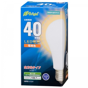 オーム電機(OHM) 【販売終了】LED電球 E26 40形相当 電球色  全方向 LED電球 E26 40形相当 電球色  全方向 LDA5L-GAG26