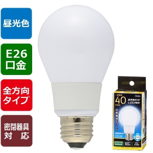 オーム電機(OHM) 【販売終了】LED電球 E26 40形相当 昼光色 全方向 LED電球 E26 40形相当 昼光色 全方向 LDA4D-GAG92 画像2