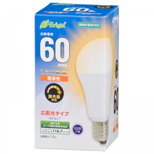 オーム電機(OHM) 【販売終了】LED電球 E26 60形相当 電球色 広配光 LDA8L-G/DAS20