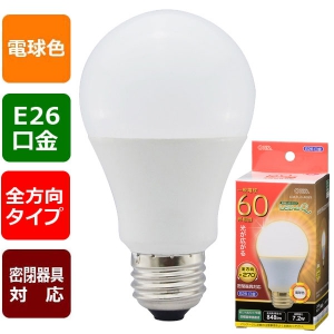 オーム電機(OHM) 【生産完了品】LED電球 E26 60形相当 電球色 全方向 LED電球 E26 60形相当 電球色 全方向 LDA7L-GAG93 画像3