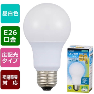 オーム電機(OHM) 【販売終了】LED電球 E26 60形相当 昼白色 広配光 LED電球 E26 60形相当 昼白色 広配光 LDA7N-GAG53 画像4